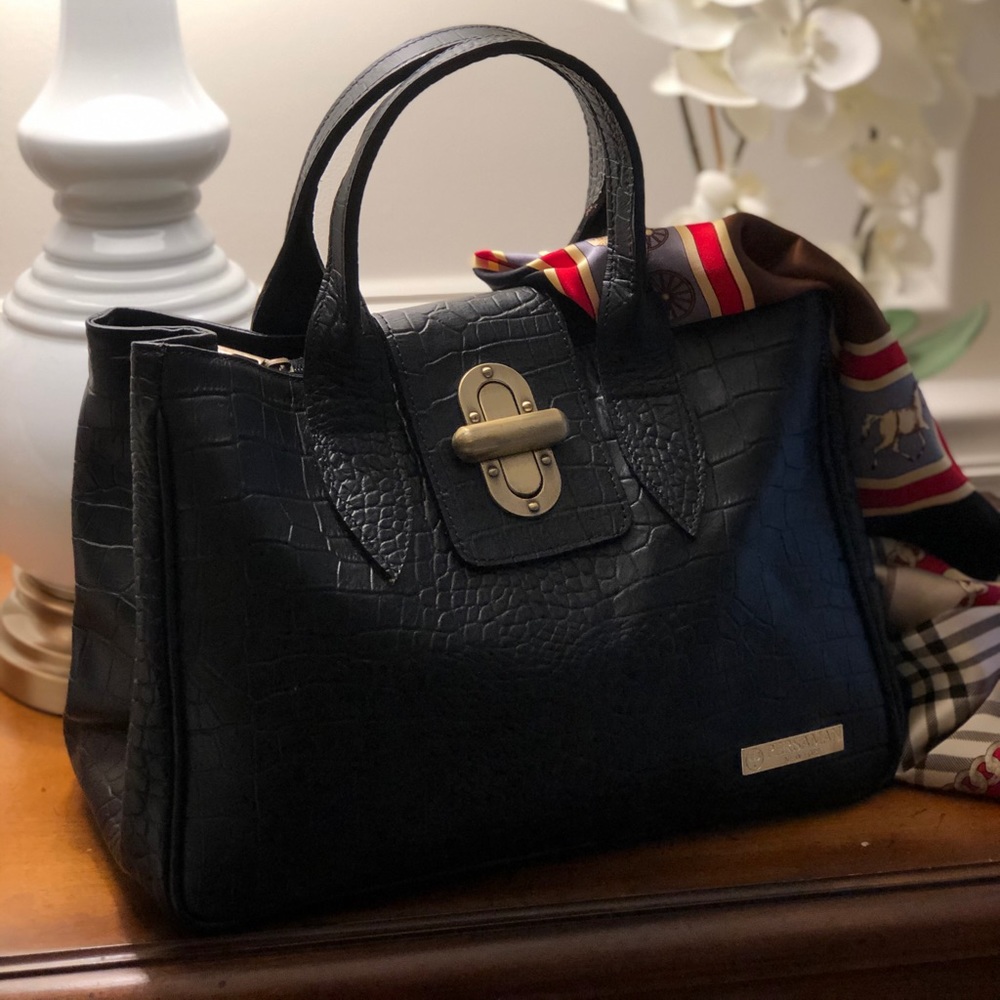 Persaman New York Purse Leather Embossed Alligator